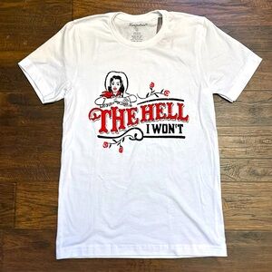 The Hell I Won't Vintage Cowgirl Shirt Western Tee NWT small white